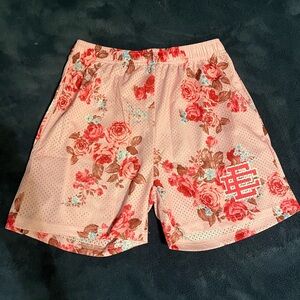 Eric Emanual Pink Flower Mesh Shorts